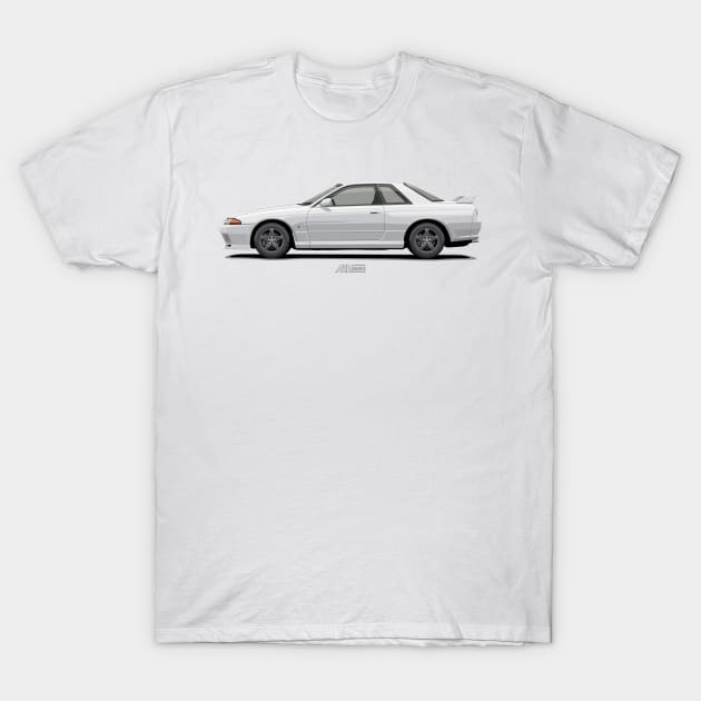 SKYLINE GTR R32 White T-Shirt by ARVwerks